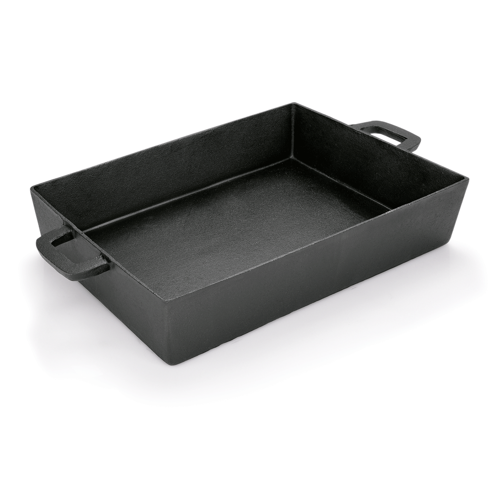 WAS Bräter mit 2 angegossenen Seitengriffen, 39 x 27 x 7 cm, Gusseisen