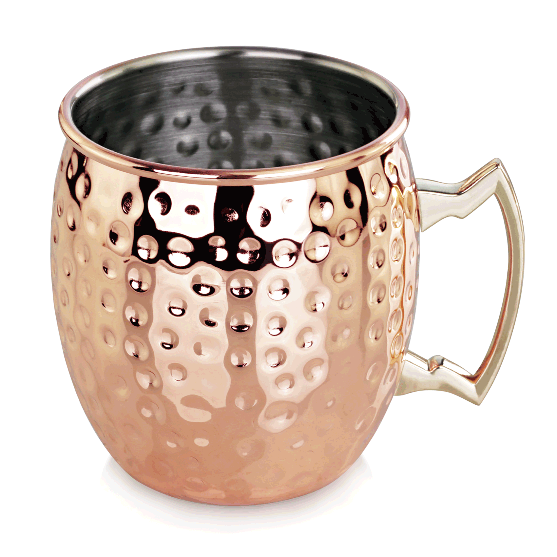 WAS Moscow Mule, 0,4 ltr., Ø 8,7 cm, Höhe 9 cm, gehämmert, Kupferoptik, Chromnic