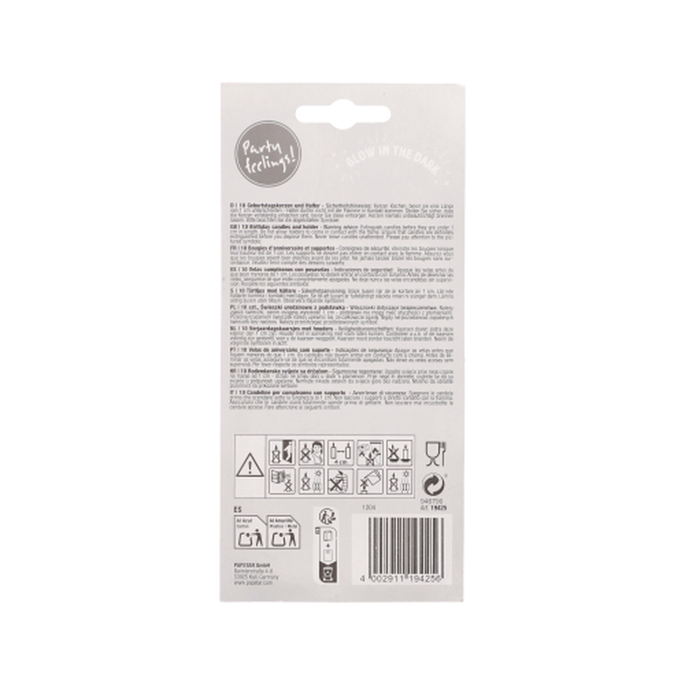 Papstar Kerzen mit Halter 6 cm "Glow in the dark"