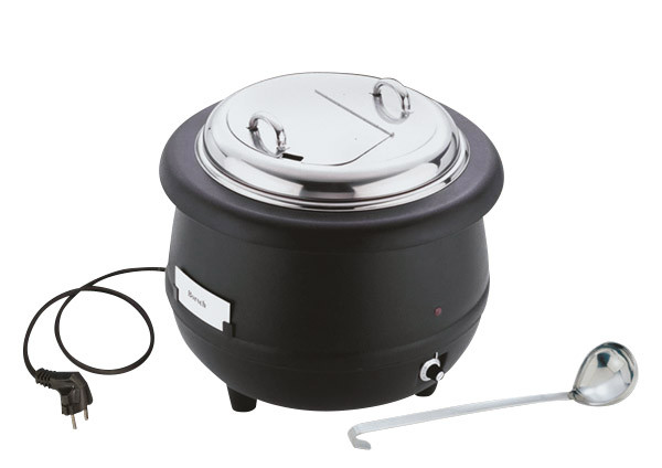 APS Elektrischer Suppentopf Ø 40 cm, H: 37 cm, 10 Liter , Aluminium / Edelstahl 