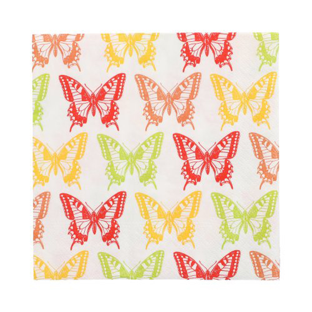 Papstar Servietten, 3-lagig 1/4-Falz 33 cm x 33 cm "Butterflies"