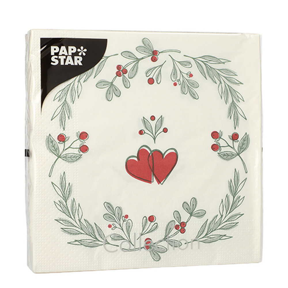 Papstar Servietten, 3-lagig 1/4-Falz 33 cm x 33 cm "Berries"