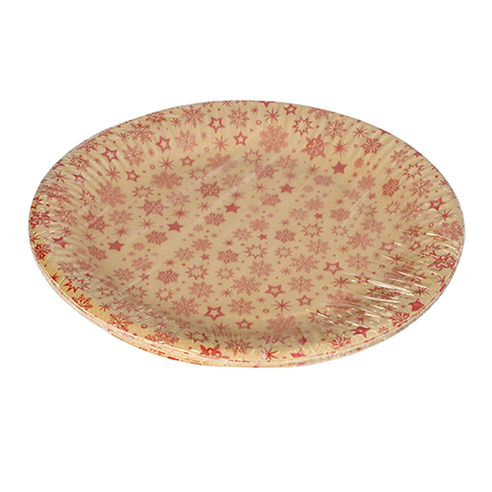 Papstar Teller, Pappe rund Ø 23 cm "Snöflinga"