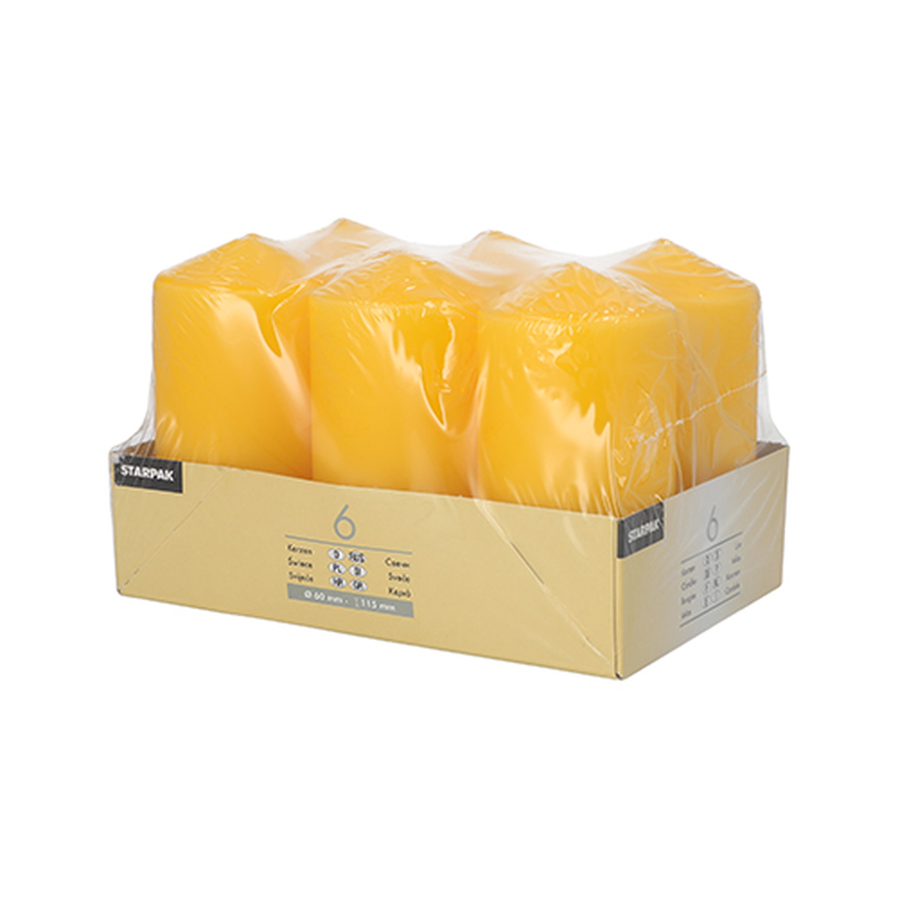 Papstar Stumpenkerzen Ø 60 mm · 115 mm goldgelb