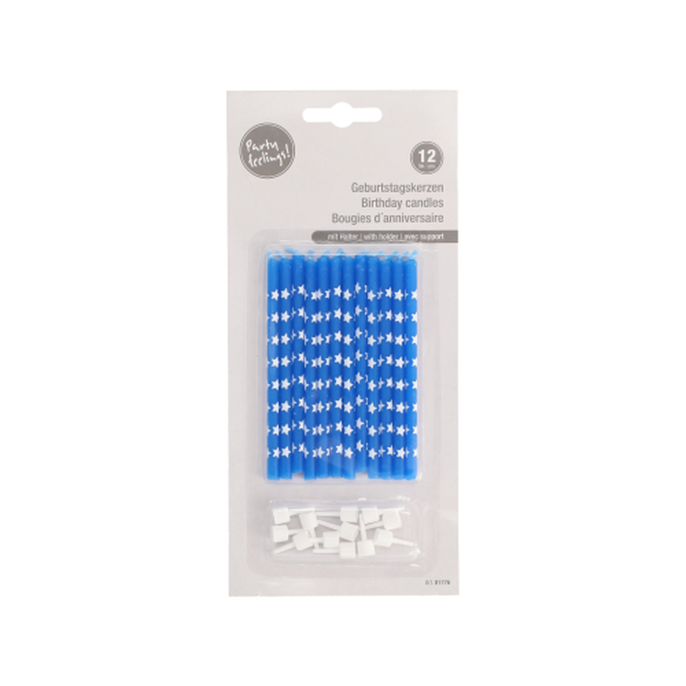 Papstar Geburtstagskerzen 10 cm farbig sortiert mit Halter