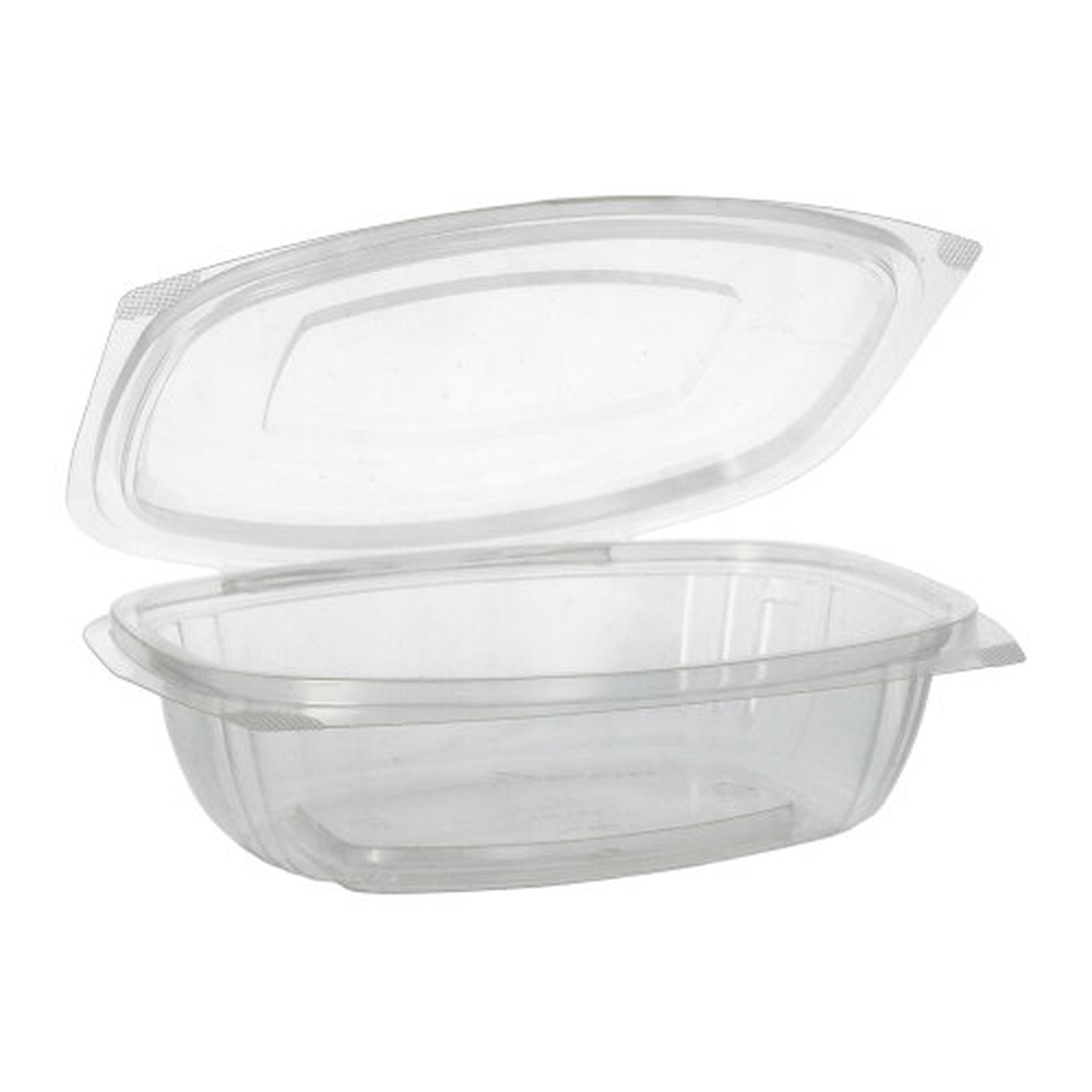 PAPSTAR Feinkost- und Salatschalen mit Klappdeckeln, PLA pure 750 ml 6,6 cm