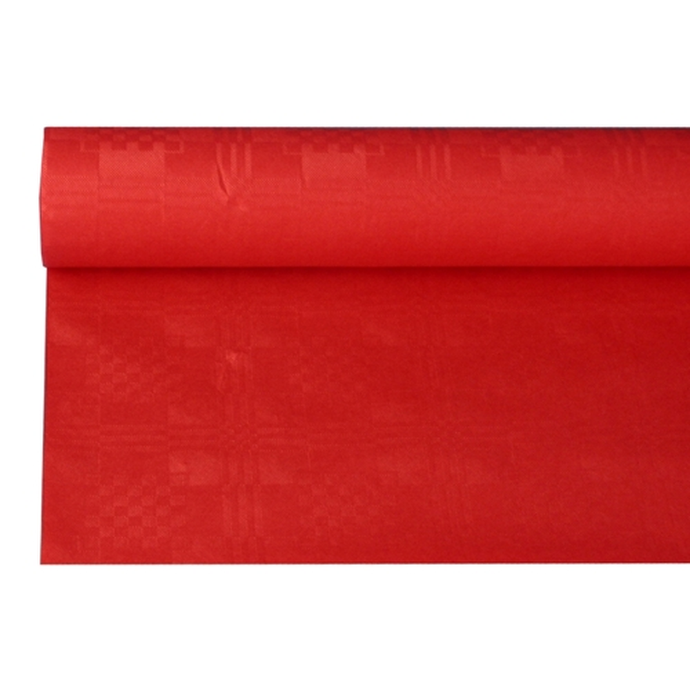 Papstar Papiertischtuch mit Damastprägung 8 m x 1,2 m rot