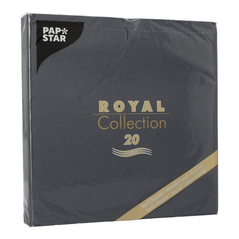 Papstar Servietten "ROYAL Collection" 1/4-Falz 40 cm x 40 cm schwarz