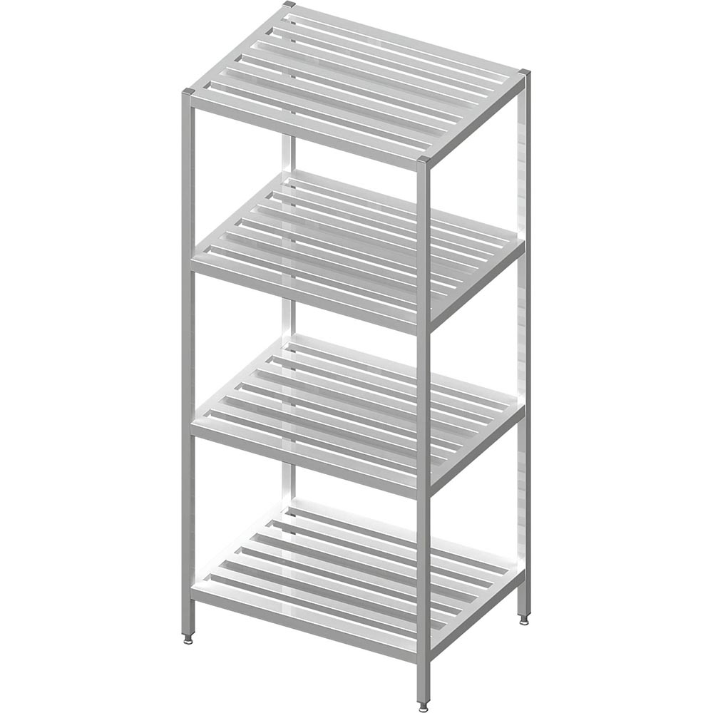 Stalgast Regal mit Gitterrost-Böden, 700x700x1800 mm, verschweißt
