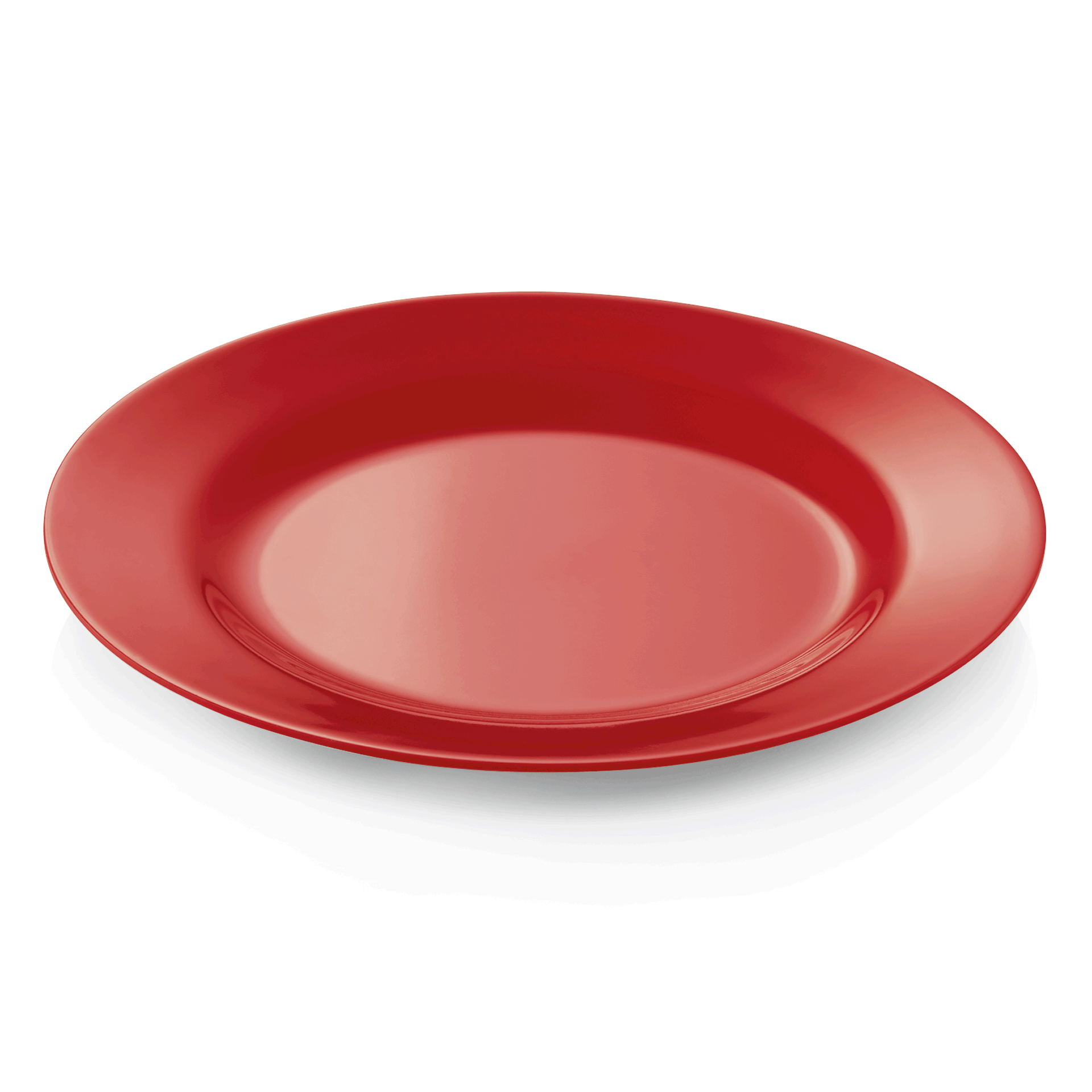 WAS Teller Set, flach, Ø 23 cm, rot, Set á 12 Stück, Melamin
