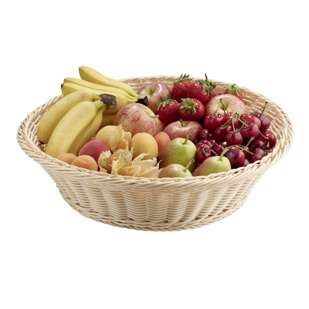 APS Tisch- und Buffetkorb, rund Ø 39 cm, H: 10 cm , Polypropylen, beige