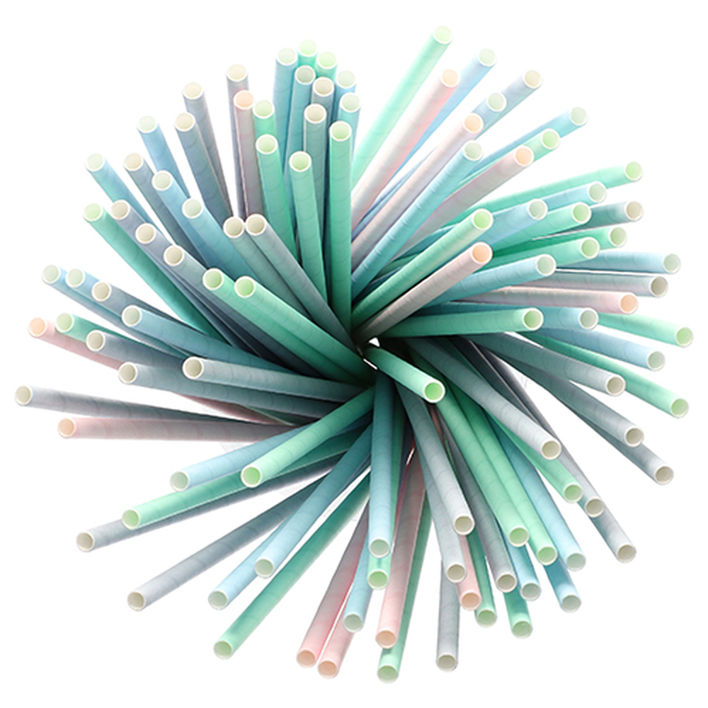 Papstar Trinkhalme, Papier Ø 6 mm · 21 cm farbig sortiert