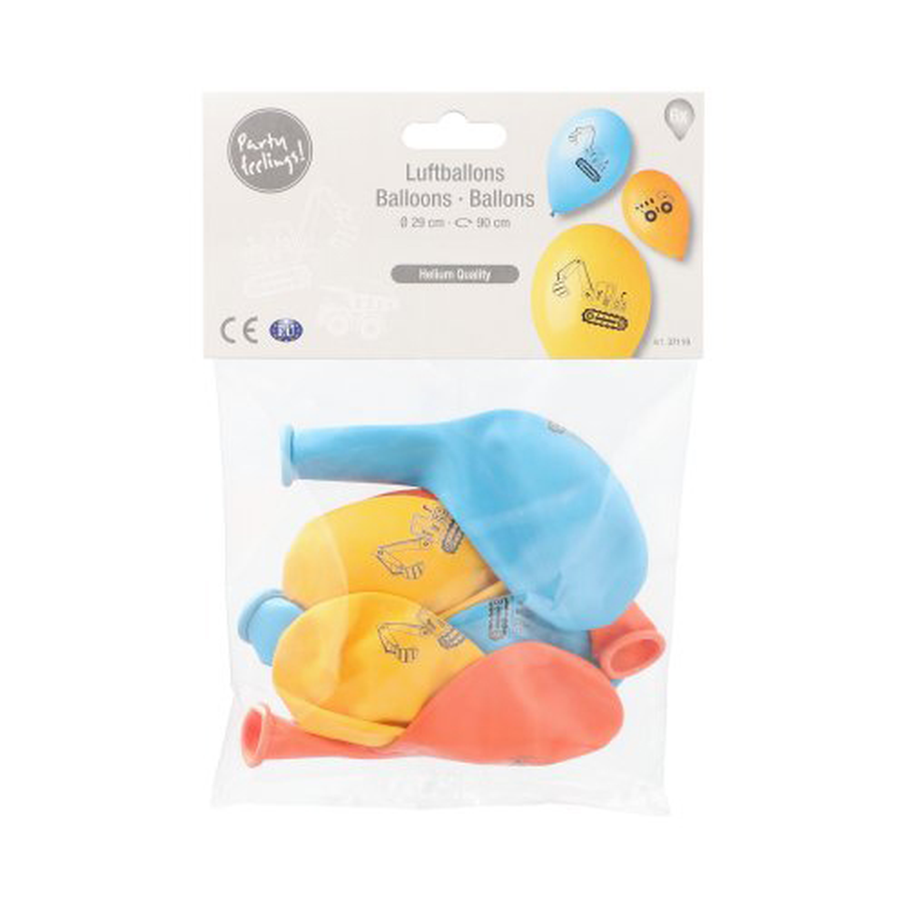Papstar Luftballons Ø 29 cm farbig sortiert "Construction Vehicles"