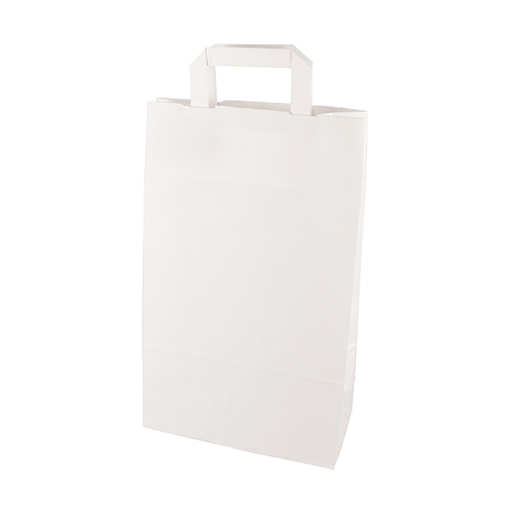 Papstar Tragetaschen, Papier 36 cm x 22 cm x 10 cm weiss mit Tragegriff