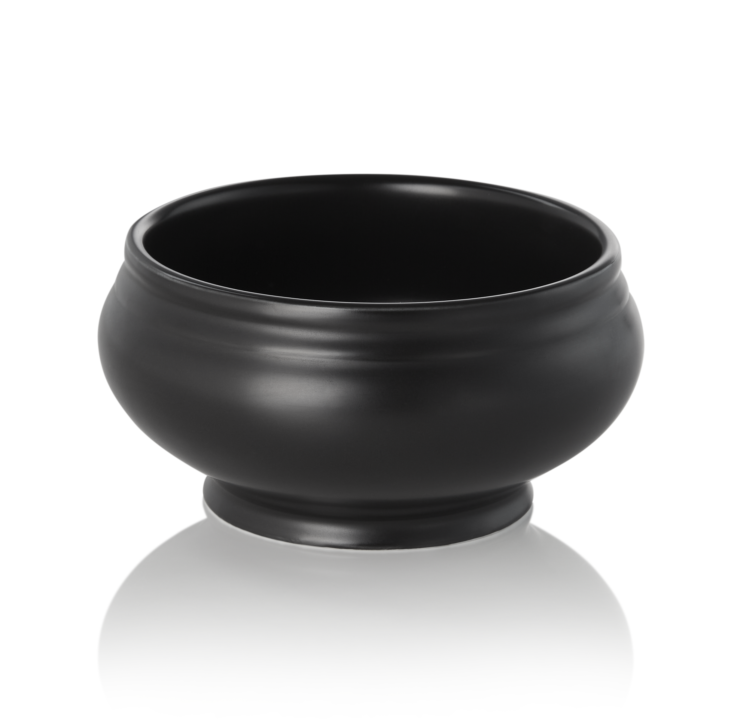 WAS Terrine, 0,5 ltr., Ø 12,5 cm, schwarz matt, Porzellan