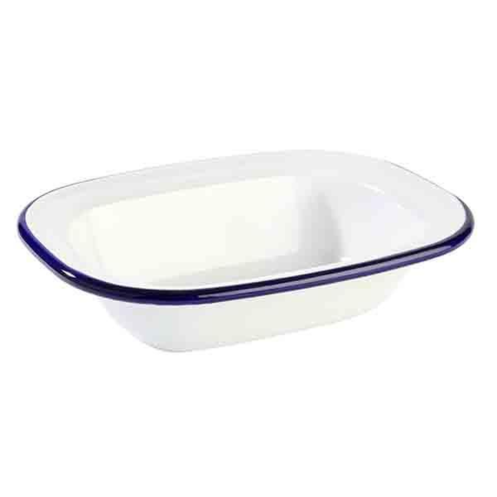 APS Schale -ENAMELWARE- 16 x 12 cm, H: 3,5 cm , emailiertes Stahlblech