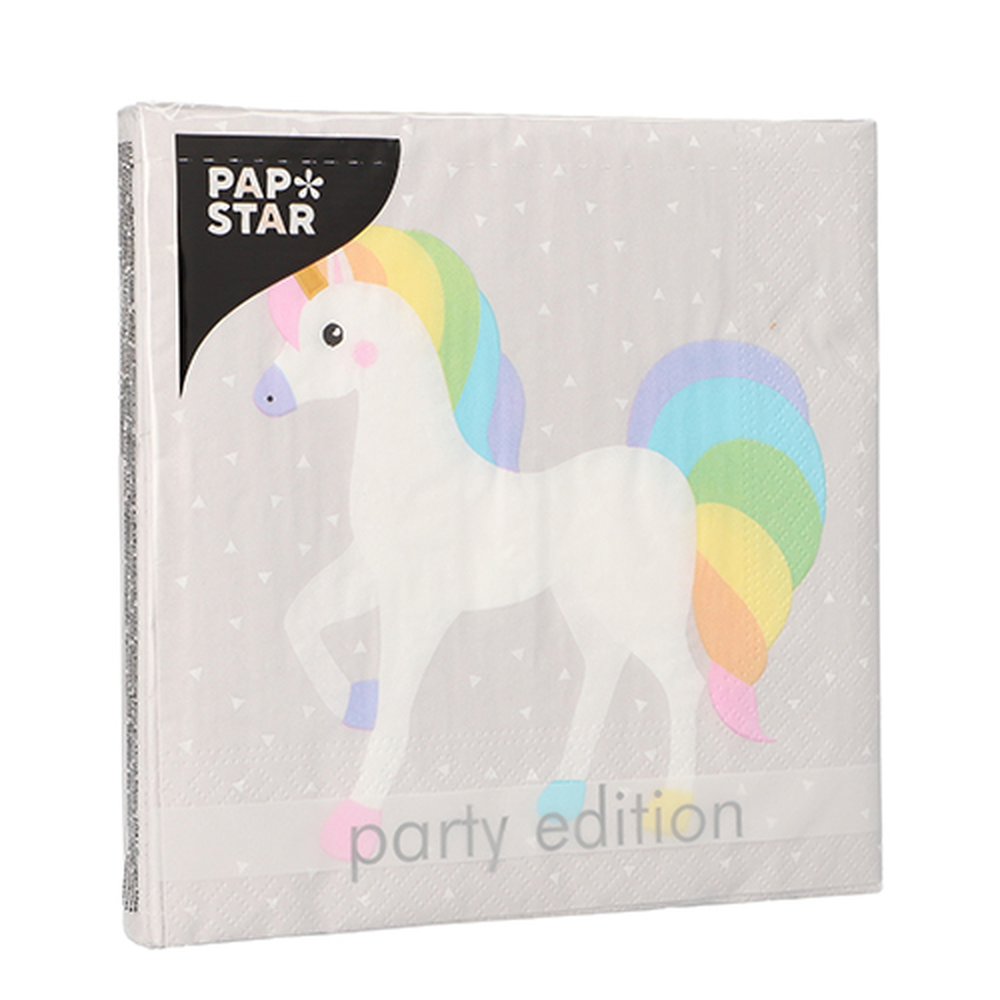 Papstar Servietten, 3-lagig 1/4-Falz 33 cm x 33 cm "Unicorn"