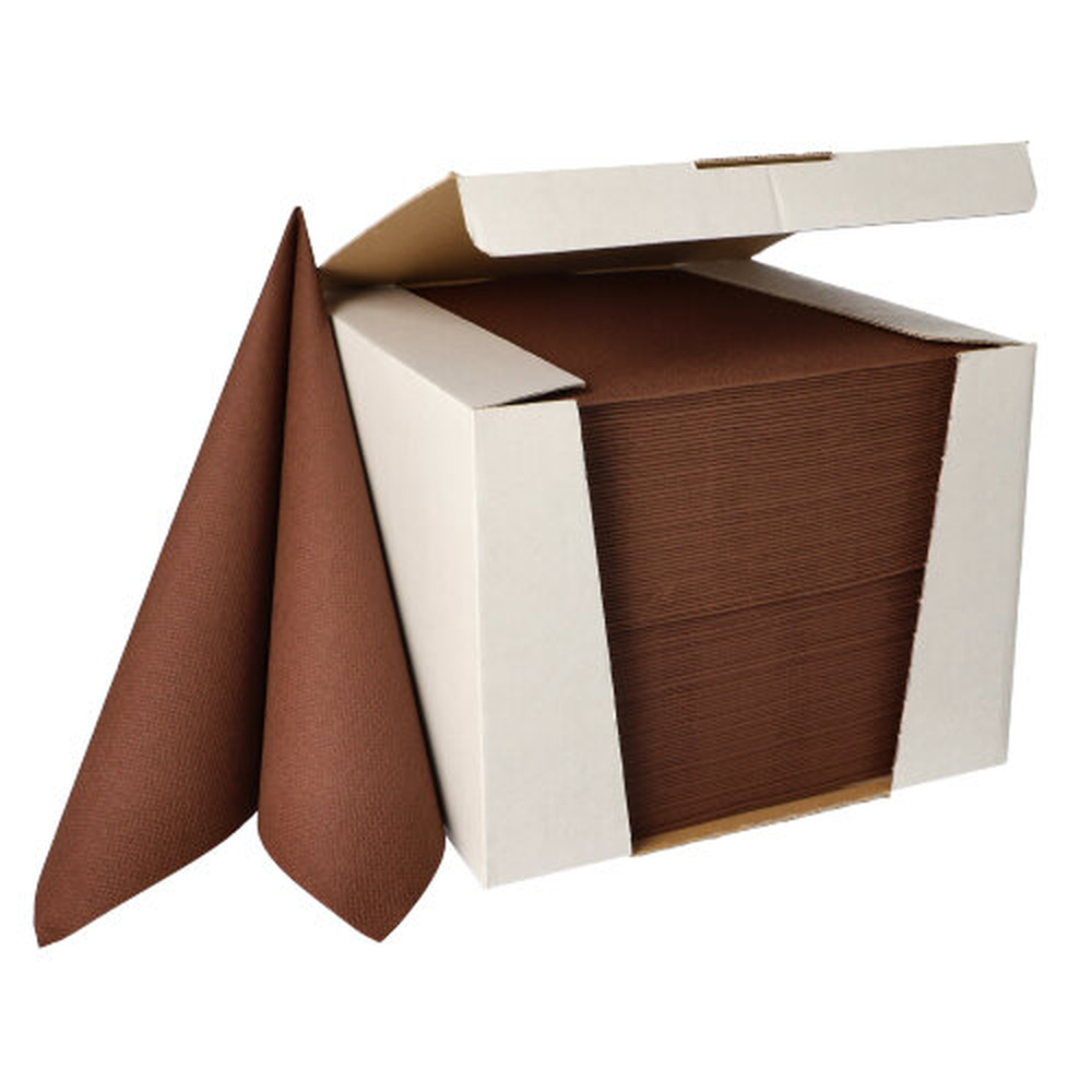 Papstar Servietten "ROYAL Collection" 1/4-Falz 40 cm x 40 cm braun