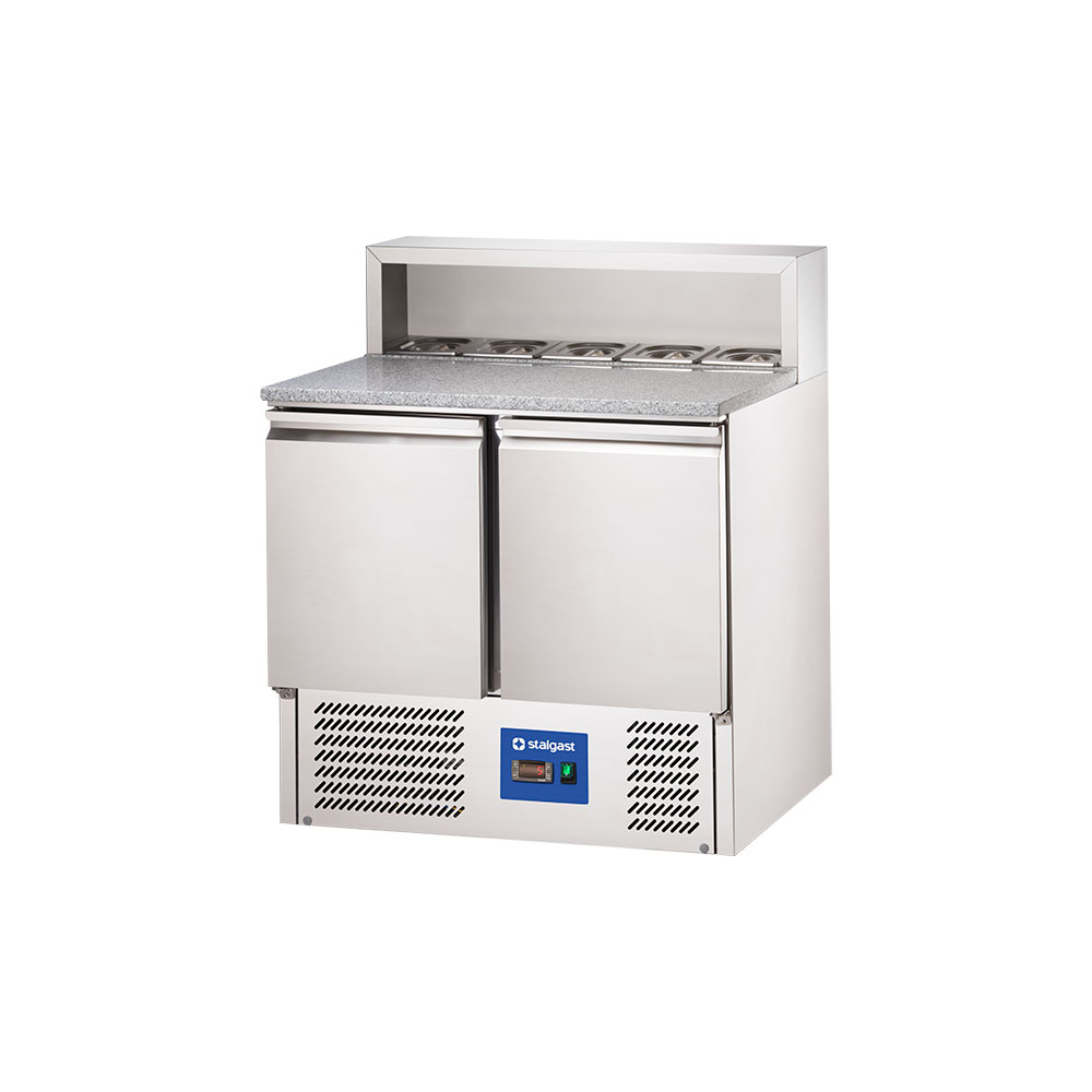 Stalgast Pizzatisch Starline, 2-türig, mit Kühlaufsatz 5x GN 1/6