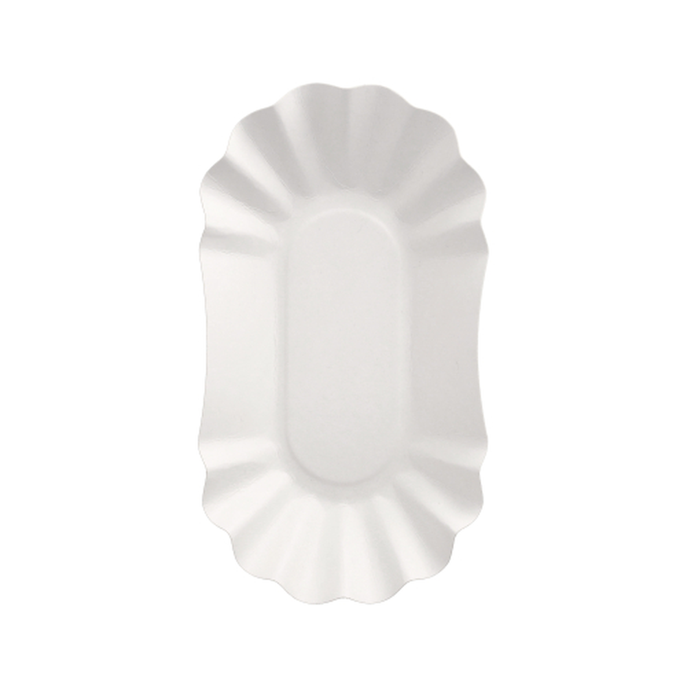 Papstar Schalen, Pappe "pure" oval 10,5 cm x 17,5 cm x 3 cm weiss