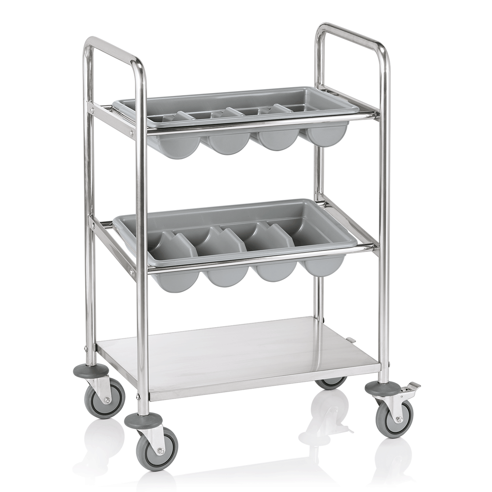 WAS Besteckwagen, 62 x 40 x 94,5 cm, Chromnickelstahl