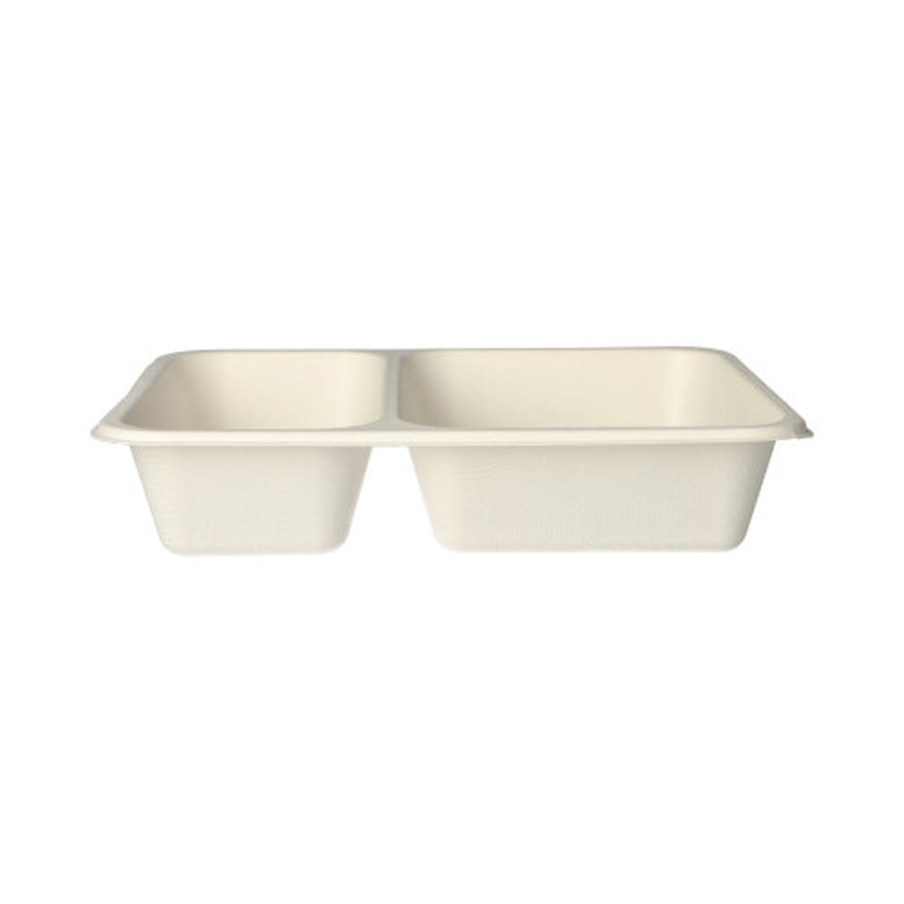 PAPSTAR Siegelschalen Zuckerrohr 2-geteilt 1250 ml 4,5 cm x 17,5 cm x 22,5 c