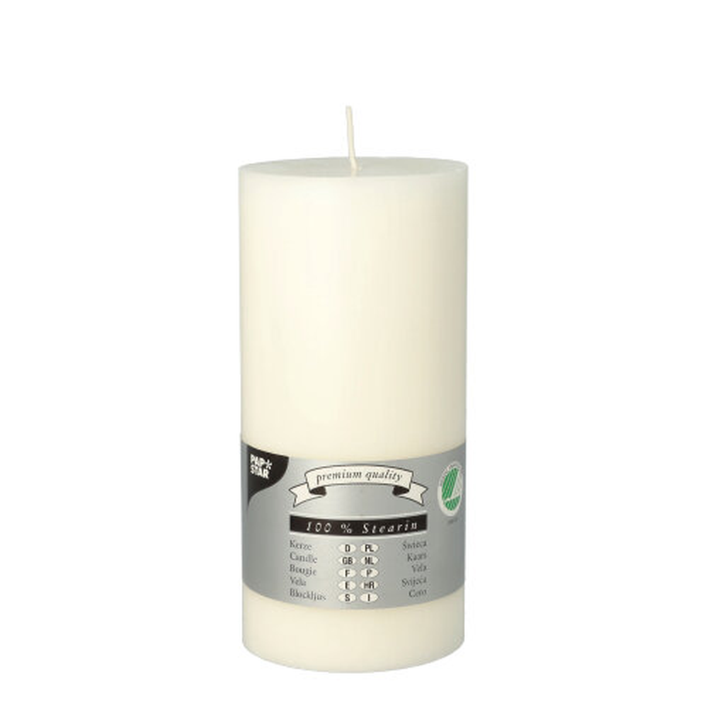 Papstar Stumpenkerze Ø 70 mm · 150 mm weiss aus 100% Stearin, durchgefärbt