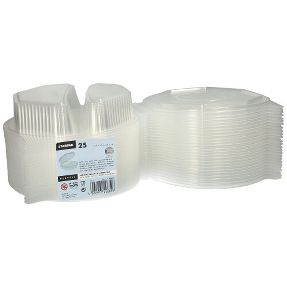 PAPSTAR Menüboxen mit Klappdeckeln, PP 2-geteilt 5,9 cm x 21,5 cm x 21,5 cm t