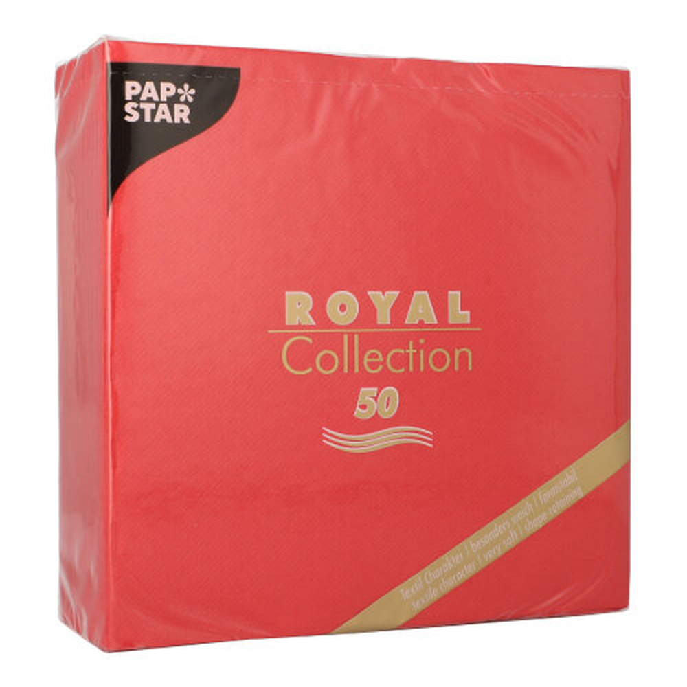 Papstar Servietten "ROYAL Collection" 1/4-Falz 40 cm x 40 cm rot