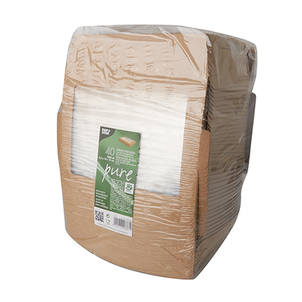 PAPSTAR Feinkostboxen Pappe pure eckig 1000 ml 4,5 cm x 18 cm x 13,5 cm bra