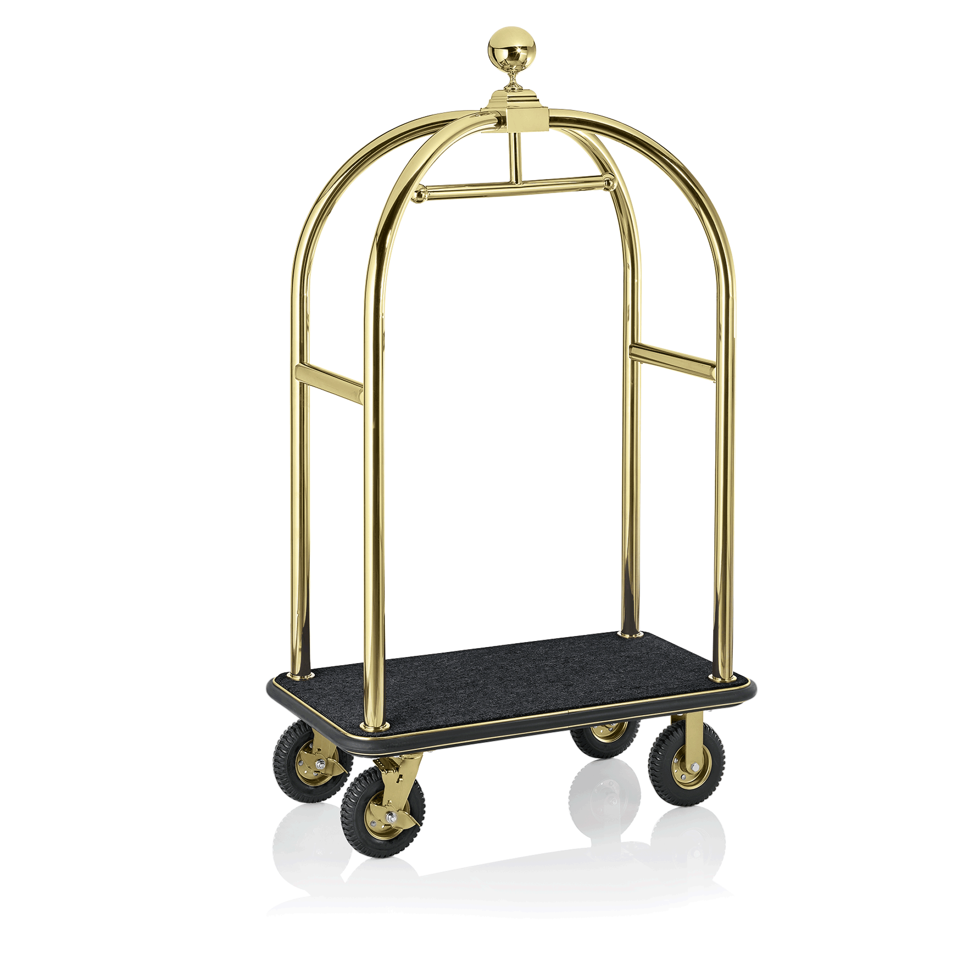 WAS Gepäckwagen DRIFT, 112 x 60 x 190 cm, Titanium gold, schwarzer Teppich, Chro