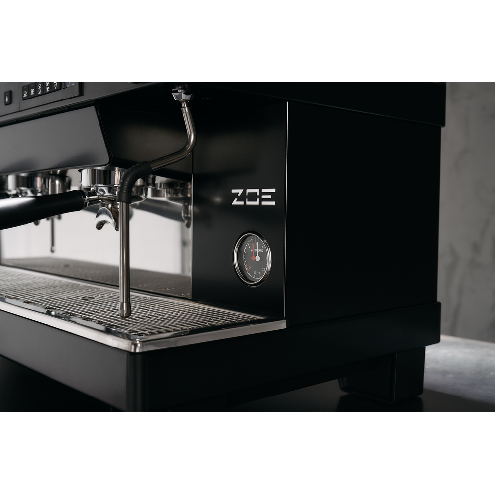 Sanremo Espressomaschine Zoe Competition, 2 Gruppen Schwarz / Man. Aufschäumer