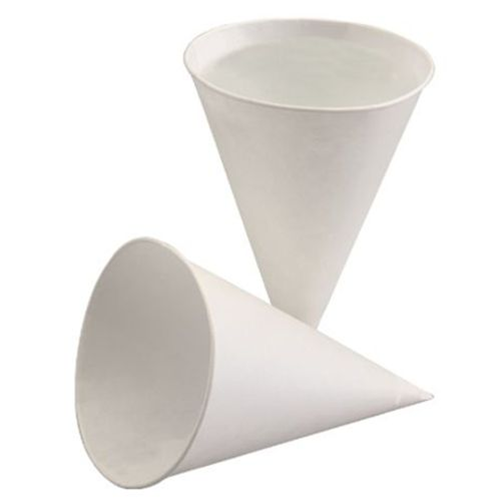 PAPSTAR Spitzbecher, Zuckerrohrpapier 150 ml Ø 8,5 cm · 11,5 cm weiss mit Pa