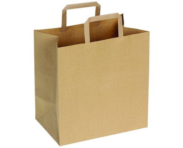 Pacovis Papiertragetasche Kraft braun, 90g/m², 32x41+17cm