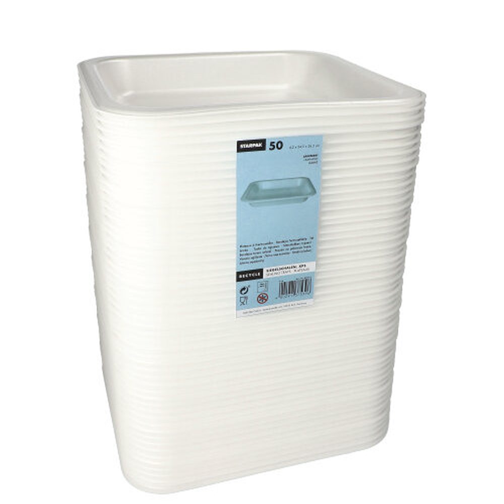 Papstar Siegelschalen, XPS 1400 ml 4,2 cm x 24,5 cm x 26,5 cm weiss laminiert