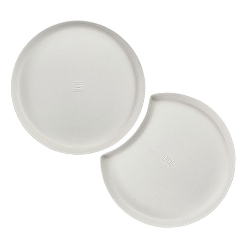Papstar Teller Zuckerrohr "pure" rund Ø 12 cm · 1 cm weiss "Cella" : Set
