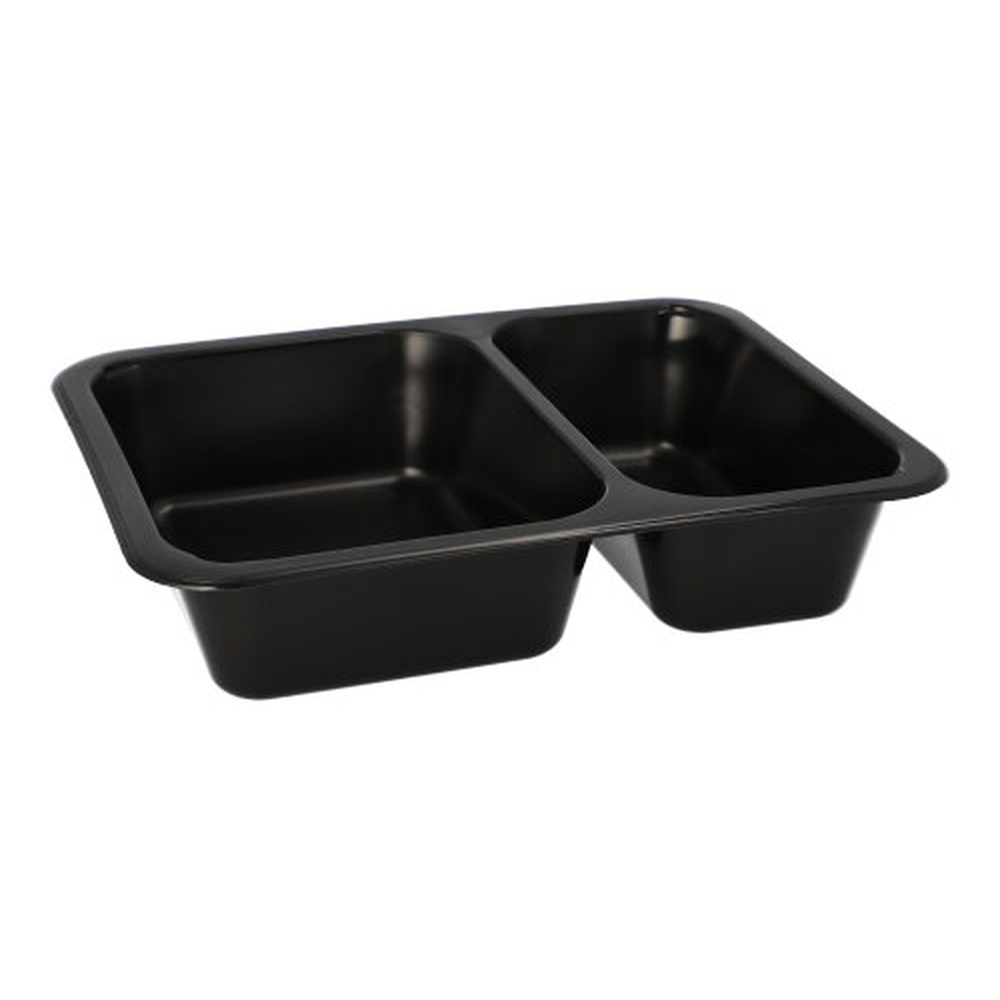 Papstar Mehrweg-Menüschalen PP 2-geteilt 4,5 cm x 22,7 cm x 17,8 cm schwarz