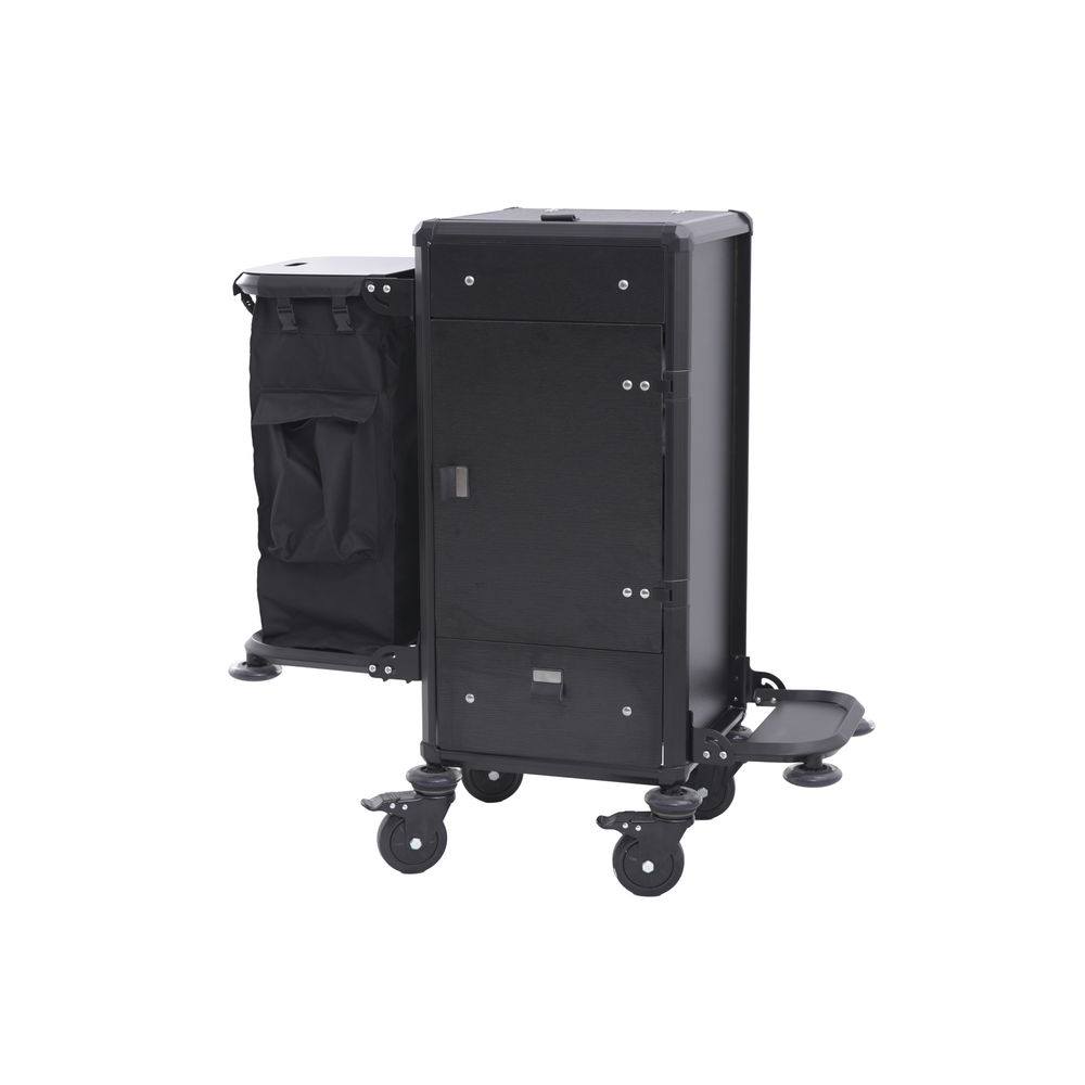 WAS Zimmerservicewagen, 50 x 50 x 110 cm, Aluminium, HPL, ABS-Kunststoff