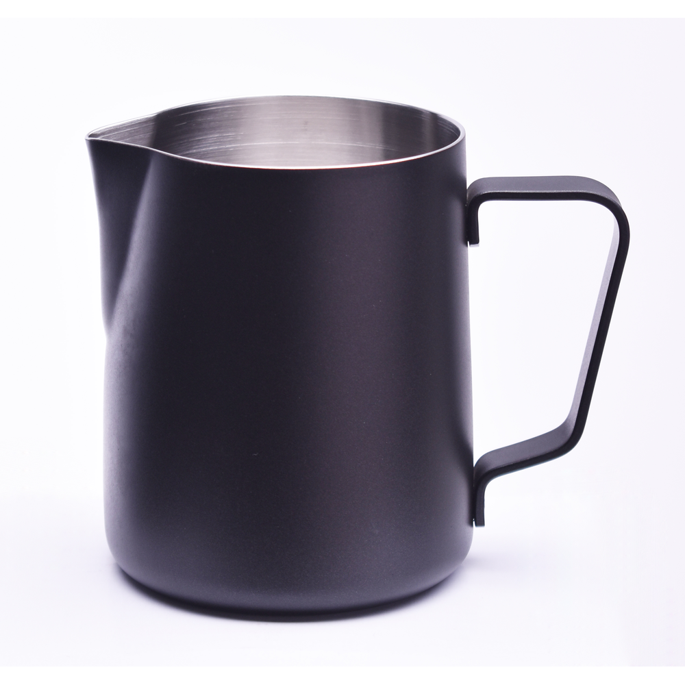 Kaffeekanne, Metall, Schwarz, Glasrand, Griff