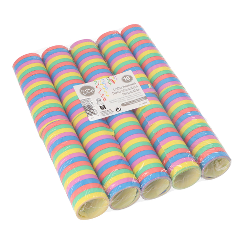 Papstar Luftschlangen 4 m "Stripes" flammhemmend