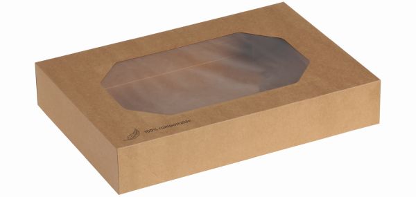 Pacovis Transport Box Kraft ''M'', m. PLA Sichtfenster 46x32