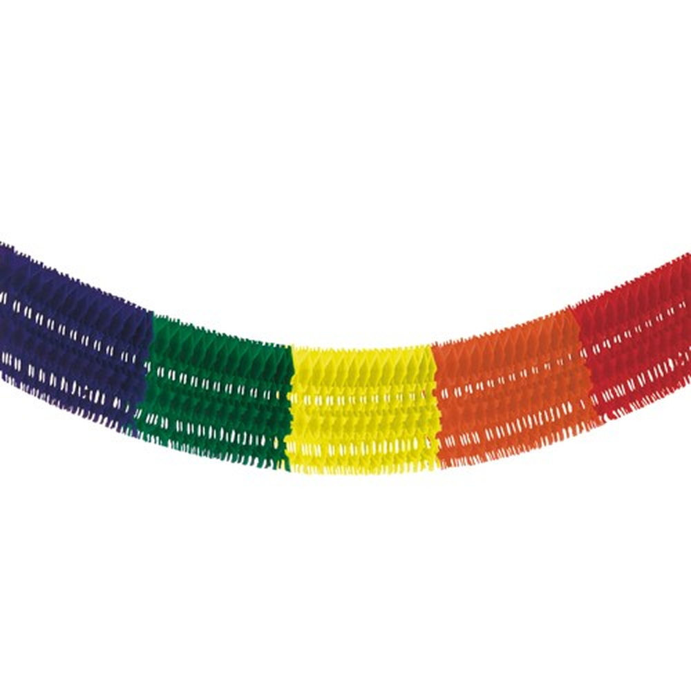 Papstar Großraumgirlande, Papier 10 m "Rainbow fringe" schwer entflammbar