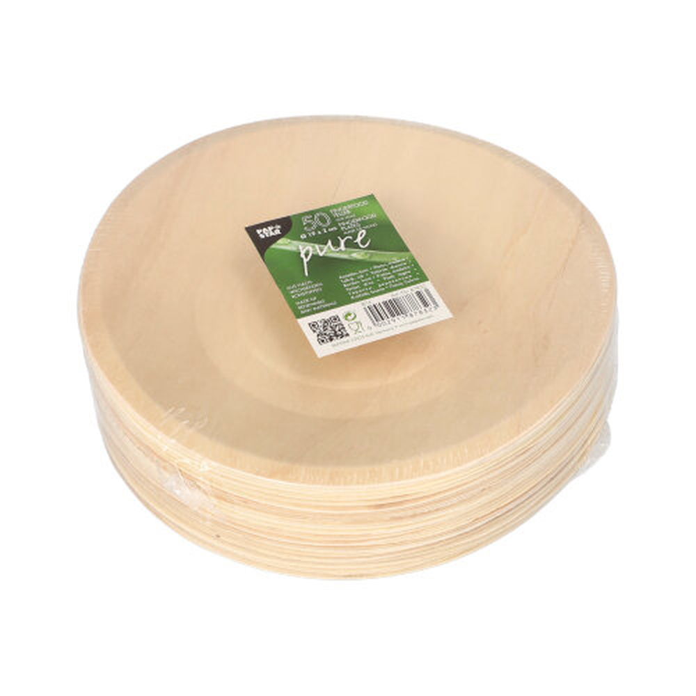Papstar Fingerfood - Teller, Holz "pure" rund Ø 19 cm · 2 cm