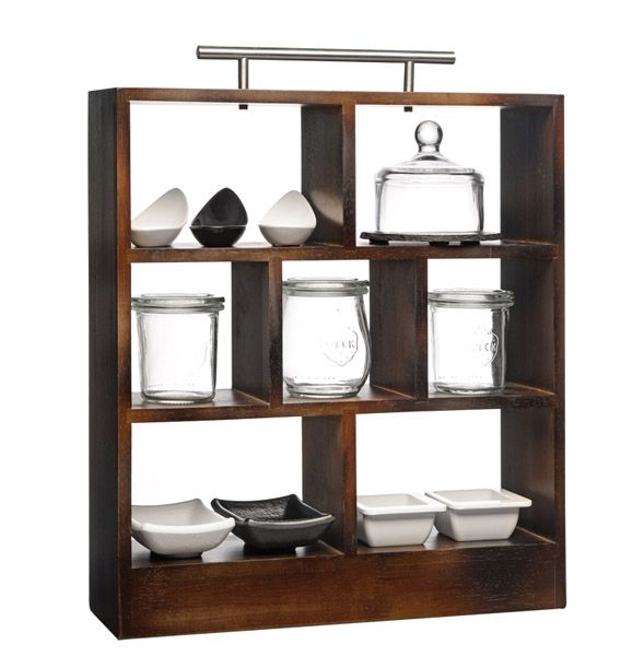 APS High Tea Rack 34 x 10 cm, H: 38 cm , Holz, dunkelbraun