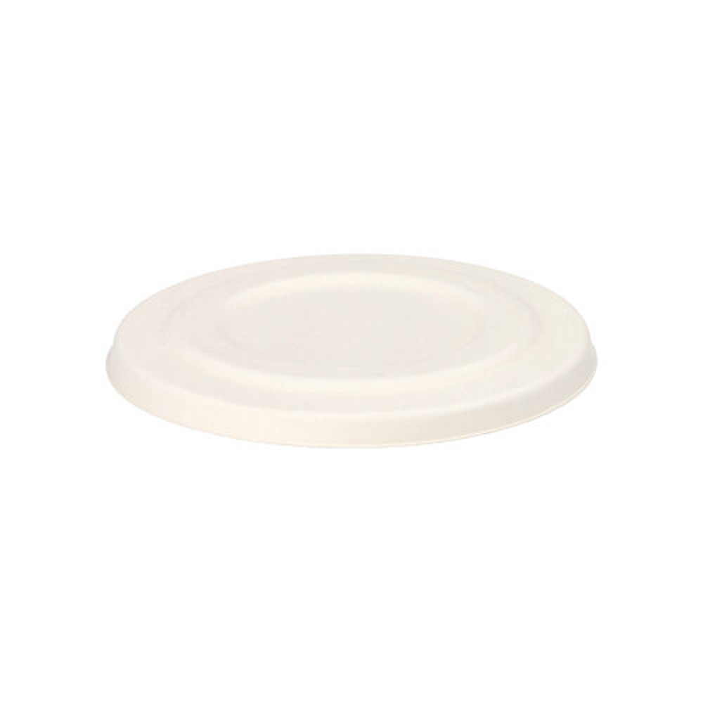 Papstar Deckel für Suppenbecher, Zuckerrohr "pure" rund Ø 14 cm weiss