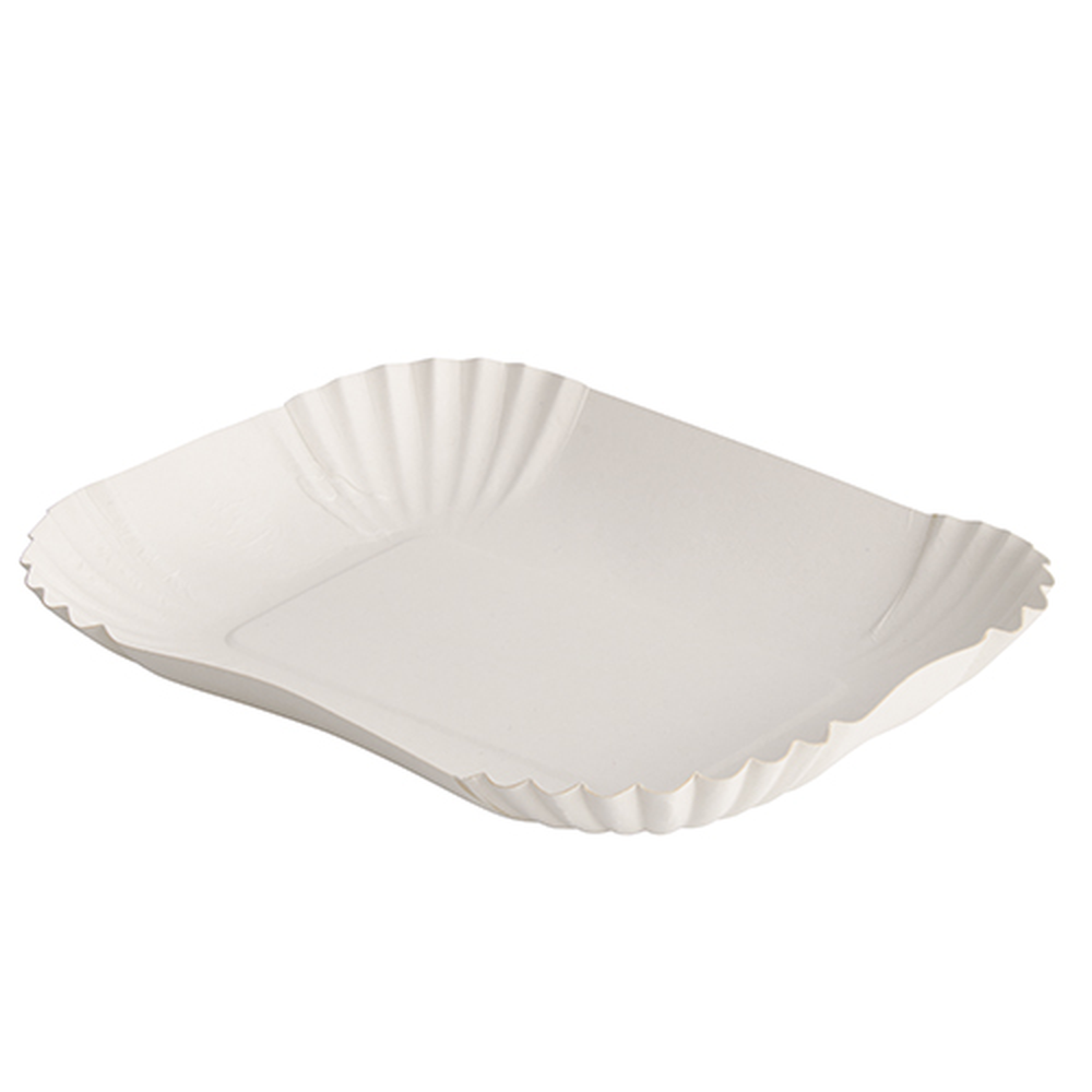 Papstar Schalen, Pappe "pure" eckig 13 cm x 17,5 cm x 3 cm weiss