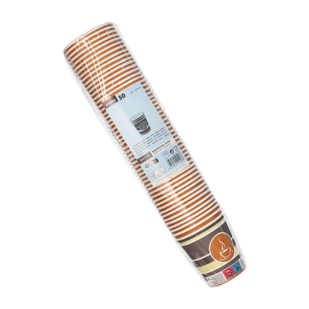 Papstar Trinkbecher, Pappe "To Go" 0,2 l Ø 8 cm · 9,2 cm "Coffee Rings"