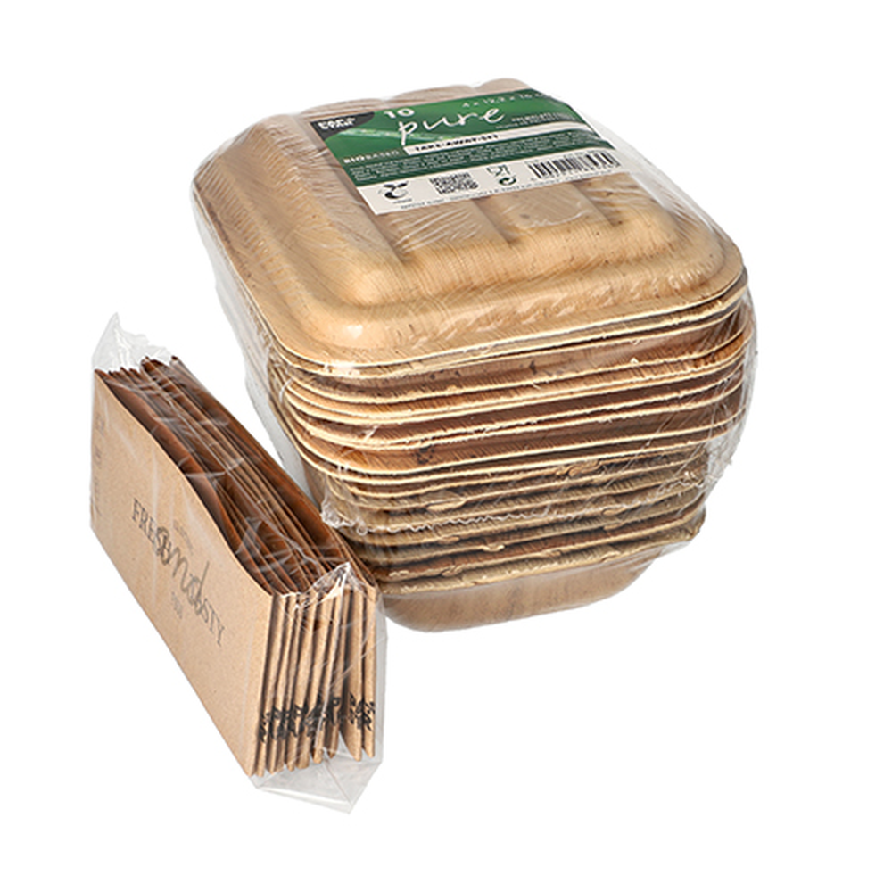 PAPSTAR Trays, Palmblatt pure eckig 300 ml 5,5 cm x 13,5 cm x 17,5 cm mit D
