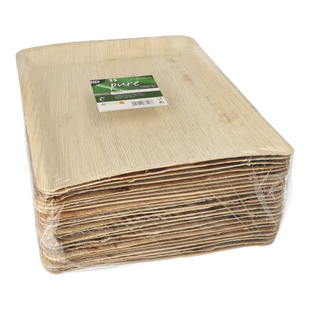 Papstar Tabletts, Palmblatt "pure" eckig 2 cm x 26 cm x 32 cm