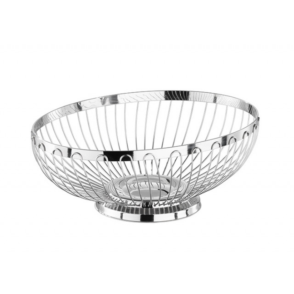 APS Brot- und Obstkorb, oval 28 x 21 cm, H: 9,5 cm , 18/8 Edelstahl